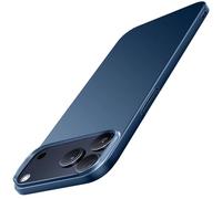 Galful Carcasa para iPhone 17 Pro Funda Ultra Slim Case Mate Textura Trasera Fina Protección Militar Anti-Scrat Anti-Choque Duro PC Cover Hardcase-Gris Azul