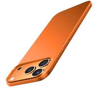 Galful Carcasa para iPhone 17 Pro Funda Ultra Slim Case Mate Textura Trasera Fina Protección Militar Anti-Scrat Anti-Choque Duro PC Cover Hardcase-Naranja