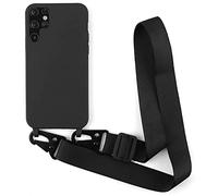 Galful - Carcasa para Samsung Galaxy S23 Ultra Cordon, Samsung S23 Ultra Collar de silicona TPU con cordaje Lanyard Case Protección Completa Cover de S23 Ultra,Negro