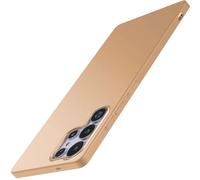 Galful Carcasa para Samsung Galaxy S25 Ultra Case Ultra Slim Funda PC Cover Mate Trasera Fina Militar antigolpes Protecci贸n Anti-Scrat Mate Textura Samsung S25 Ultra Hardcase-Oro