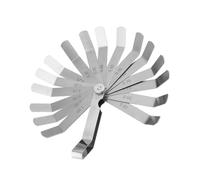 Galga Espesore, Espesore Doblada Calibrador 16Hojas Herramienta Medición Métrica Imperial Doble Marca Curvo Medir Ancho Brecha Espesor Juego Reglaje Valvula Cuchilla Marcada Gap Motor Válvula