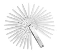 Galgas de Espesores 32 Cuchillas, Dobles Métrica Imperial Herramienta y Marcadade medición de Calibre, para motor válvula guitarra, Galgas Reglaje Valvulas, Herramienta Plegable de Galga