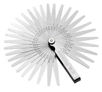 Galgas de Espesores con 32 Cuchillas de Acero Inoxidable - Medición Precisa de 0,03 a 1,00 mm/0,001 a 0,04" - Herramienta Profesional de Calibración con Doble Marcado Métrico e Imperial