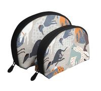 Galgos Lindo, Bolsa de Maquillaje de Concha, Monedero pequeño para Mujer, Bolsa de artículos de tocador, Bolsa de cosméticos, 2 Piezas