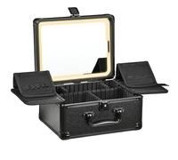 GALHUBIS Estuche de maquillaje con espejo iluminado, estuche de viaje impermeable, estuche de cosmetología LED, regalo de Navidad, organizador de maquillaje, estuche de cosméticos profesional, color