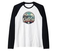 Galicia España Faro del Cabo Sileiro Costa Norte Camiseta Manga Raglan