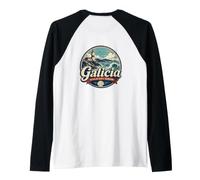 Galicia España Faro del Cabo Sileiro Costa Norte Camiseta Manga Raglan