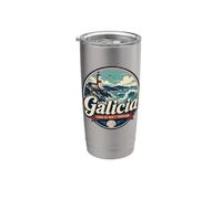 Galicia España Faro del Cabo Sileiro Costa Norte Vaso térmico de acero inoxidable de doble pared