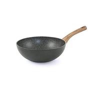 Galileo Casa 2192510 Wok 28 Forjado Negro áspero INT.mármol m/Madera, Aluminio