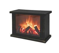 Galileo Casa Farol Decorativo Efecto Llama, 27,5 x 11,5 x 20 cm, Negro, Medidas: 27,5 x 11,5 x 20 cm