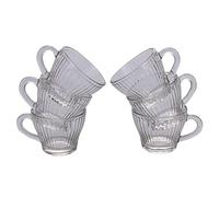 Galileo Casa Juego de 6 tazas de café de cristal, líneas verticales, 90 ml