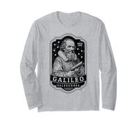 Galileo Galilei Telescopios Astronomía Divertida Ciencia Vintage Manga Larga