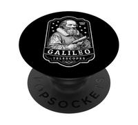 Galileo Galilei Telescopios Astronomía Divertida Ciencia Vintage PopSockets PopGrip Adhesivo