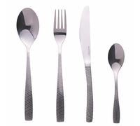 Galileo Juego de 24 cubiertos de acero inoxidable plateado pulido, mango martillado, Harlem Sibila