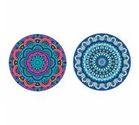 Galileo Juego de 4 platos de pizza de gres Ø 33,5 cm, decoración geométrica, mandala