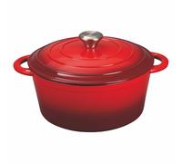 Galileo Les Cocottes SìChef - Cacerola con tapa, 28,5 cm, hierro fundido esmaltado, inducción, color rojo
