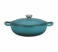 Galileo Les Cocottes SìChef - Cacerola con tapa, 30,5 cm, hierro fundido esmaltado, inducción, color azul