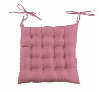 GALILEO SpA Cojín para Silla con Lazos, 40 x 40 cm, Aspecto de Lino, Rosa pálido, Sibila