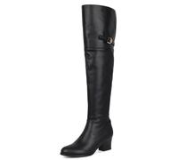 Galindopia Leisure Thigh Botas Altas Block Heel Slouch Pleated Zipper Overknee Collar Fold Over Fall Botas Riding Comodo Clásico Black Size 34
