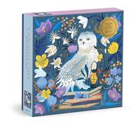 Galison Rompecabezas Celestial Owl – 500 piezas – Búho en libros bajo la luz de la luna