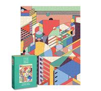 Galison Frank Lloyd Wright Imperial Hotel - Rompecabezas de Libro de 500 Piezas con diseño geométrico de Hotel de Tokio, empaquetado en Caja magnética de tamaño Libro de Recuerdo