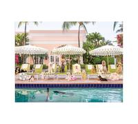 Galison Gray Malin Palm Beach - Rompecabezas de Libro de 1000 Piezas con glamurosa fotografía de Perros de Playa de Palmeras empaquetadas en Caja magnética de tamaño Libro de Recuerdo