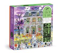 Galison- Michael Storrings Haunted House 500 Piece Glow in The Dark Puzzle, Color Rompecabezas de casa embrujada (9780735386129)