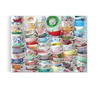 Galison Teacups - Rompecabezas de 1000 Piezas con una Mezcla Regency Core de Vibrantes Tazas de té