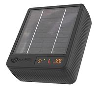 Gallagher S6 - Cargador eléctrico solar para valla | Protege tu patio trasero y mascotas | Tecnología de litio solar, energía Joule almacenado de 0.06 | Sistema único de montaje de poste | Portátil y