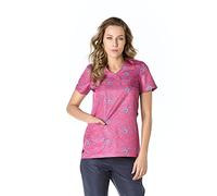 GALLANTDALE Casaca Sanitaria The Factory Mujer Win Dr. Happy Antibacterial Multiverse Repelente Lavable con Lejía Resistente Color Fucsia Talla S