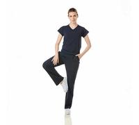 GALLANTDALE Uniforme Sanitario Mujer Casaca y Pantalón Jogger Sanitario Pijama Medico Antibacterial Baker (Marino, S)