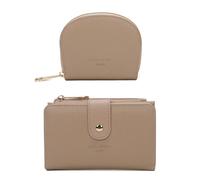 Gallantry Set de regalo de cartera y tarjetero para mujer, Beis