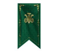 Gallardete Ave María 70×150cm Verde y Dorado Elegante colgadura Balcones Semana Santa y Celebraciones religiosas, símbolo de fe y tradición, diseñado para embellecer Espacios sagrados conestilo. (M8)