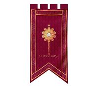 Gallardete Corpus Christi. Decoración de balcones día del Corpus. Colgaduras religiosas 70x150 cm. | E&B PORRAS (CON CINTAS DECORATIVAS)