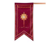 Gallardete Corpus Christi. Decoración de balcones día del Corpus. Colgaduras religiosas 70x150 cm E&B PORRAS (CON VAINA PARA PALO)