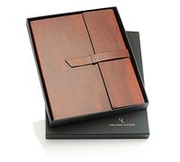 Gallaway Leather Carpeta billetera de cuero vegano, billetera delgada y tarjetero para blocs de notas, blocs de notas legales, organizador profesional recargable, chocolate oscuro