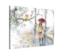 Gallery of Innovative Art PICANOVA - Love IN The Rain 100x75cm - Cuadro sobre Lienzo - Impresión En Lienzo Montado sobre Marco De Madera (2cm) - Disponible En Varios Tamaños - Anime by Emperpep