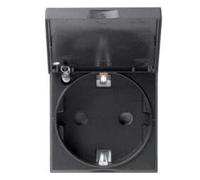 Gallery Schuko 16A con tapa Negro