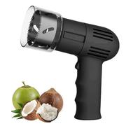 Galleta de Coco Eléctrica con Broca de Acero Inoxidable de 6 Cm, Peladora de Cáscaras de Coco Reutilizable de Acero Inoxidable, Ideal for Fruterías y Supermercados(Black)