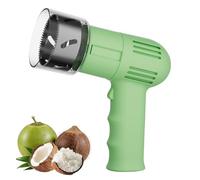 Galleta de Coco Eléctrica con Broca de Acero Inoxidable de 6 Cm, Peladora de Cáscaras de Coco Reutilizable de Acero Inoxidable, Ideal for Fruterías y Supermercados(Green)