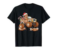 Galleta de Navidad de Gingerbread Man Monster Truck Funny Baking Camiseta