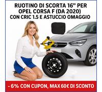 Galleta de repuesto 16" Opel Corsa F 4 Agujeros con Gato y Funda