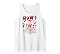 Galleta Pug Galletas Lindas Panadería Impresión Roja Retro Camiseta sin Mangas