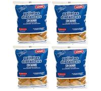Galletas con Salvado Dietéticas (Pack 4 x 300g) | Veganas, Sin Azúcar Añadida | Alto Contenido en Fibra, Favorece Bienestar Digestivo | Snack Saludable, Desayuno Light, Apto Dieta Control Peso