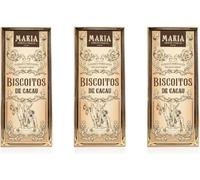 Galletas de Cacao - Maria Confeitaria - Pack de 3 Cajas de 150g - Elaboradas Artesanalmente - Ideales para Acompañar el Té o el Café - Producto Gourmet de Origen Portugués