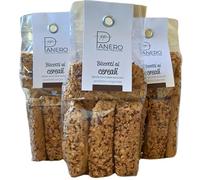 Galletas de Cereales SIN AZÚCARES AÑADIDOS, Panadería Pastelería Panero, Galletas artesanales italianas, Tradición Piemonte, 3 paquetes x 300g