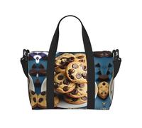Galletas de comida con chispas de chocolate, bolsas de viaje versátiles para artículos personales para mujeres, espaciosas bolsas de lona para viajes, bolsas de gimnasio para hombres, Negro -, Talla