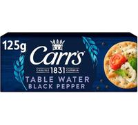 Galletas de pimienta negra agrietadas con agua de mesa, 125 g, sabrosas y retorcidas, cesta de regalo para cumpleaños, Navidad, Pascua, Año Nuevo (paquete de 6)