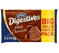 Galletas digestivas de chocolate con leche, paquete doble de 2 x 316 g (paquete de 6) Delicioso sabroso y retorcido "Taste the sweetness in every bite"