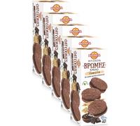 Galletas Dobles de Cacao y Avena Rellenas de Crema de Chocolate Oscuro, Galletas de Alta Fibra Griegas, 5×180 G (900 G)